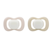 B.Box Glow Pacifier Twin Pack Symmetrical Silicone Teat 6 Months+ - Assorted